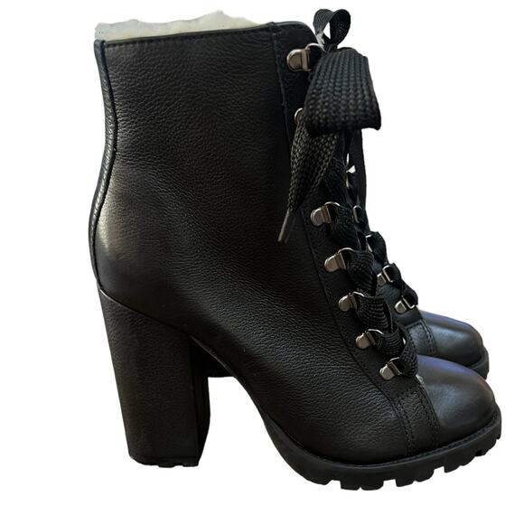 NWOT Schutz Zara Fur-Lined Winter Leather Ankle Boots Black - Sz 11 - Picture 8 of 8